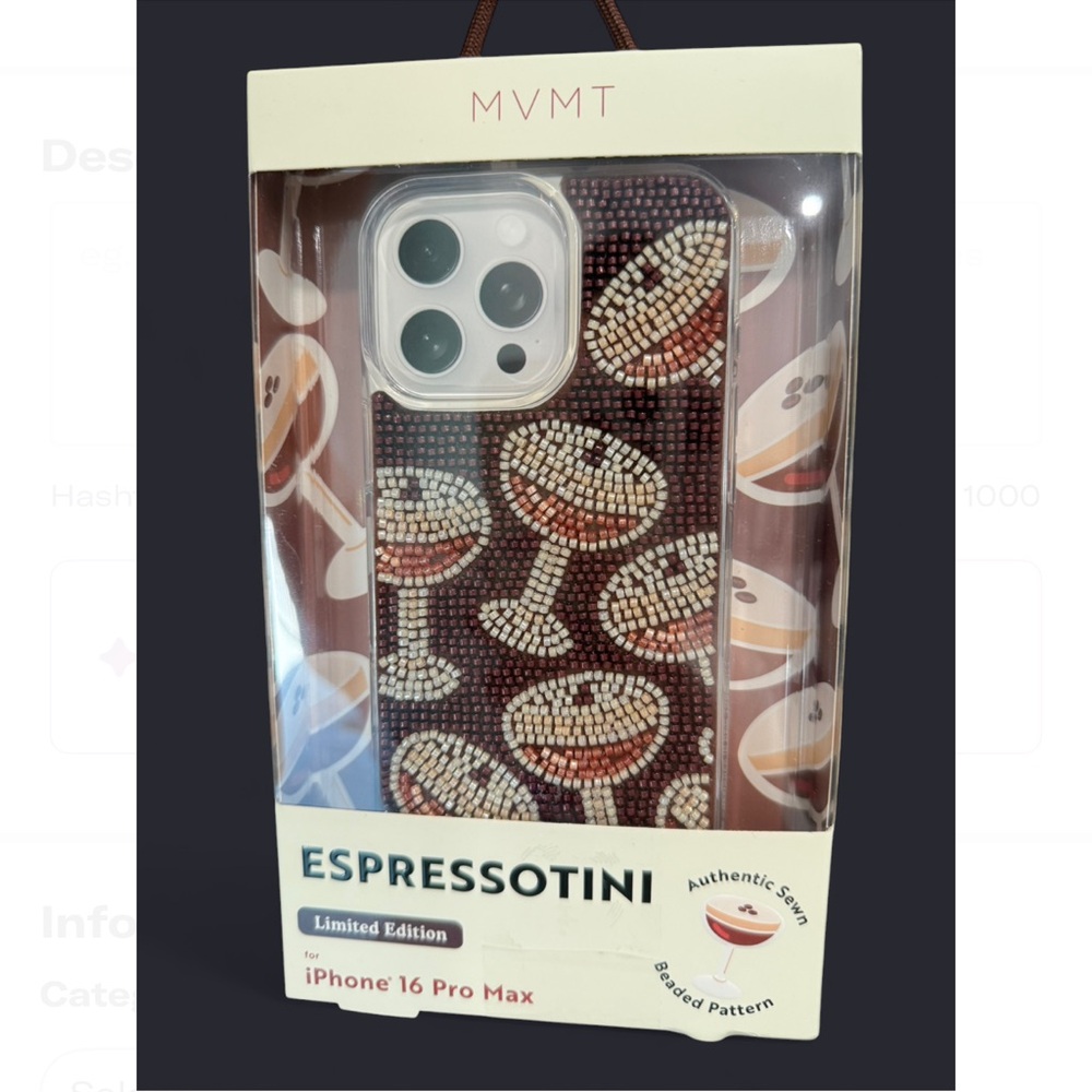 Beaded Espresso Martini Iphone 16 Pro Max Case